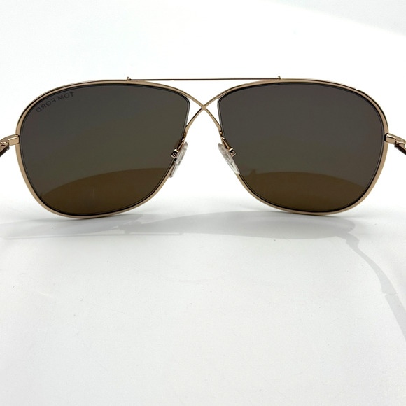 Tom Ford Sunglasses April TF393 28J Gold Aviator Oversized Roviex Lens 61-10-145 main image 5